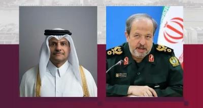 اتصال هاتفي بين القائم بأعمال وزير الدفاع الايراني ووزير الدولة لشؤون الدفاع في قطر